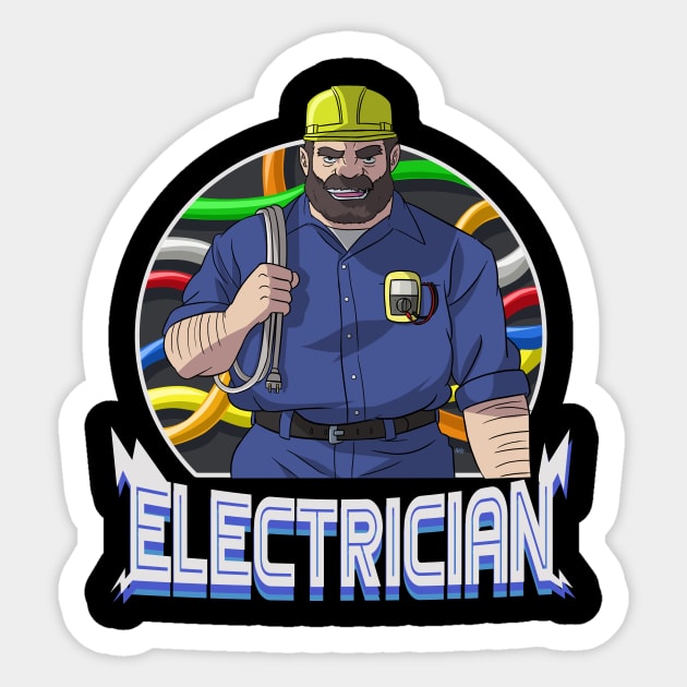 I Love Being An Electrician Dad Sticker by Noseking